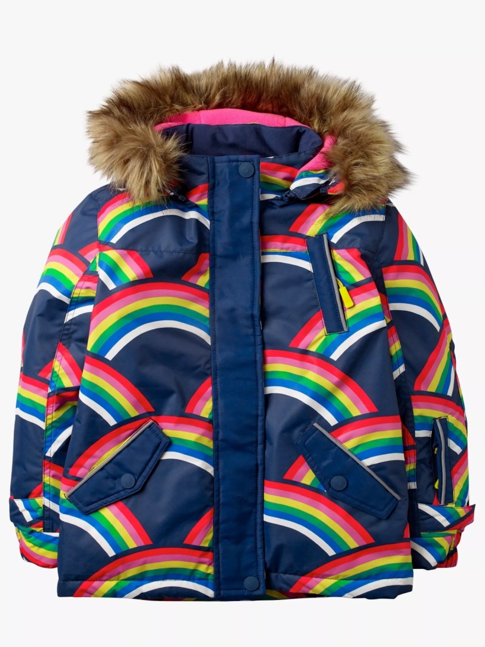 Mini Boden Girls All-Weather Waterproof Rainbow Jacket Navy